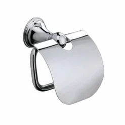 Genoa Chrome Toilet Roll Holder with Flap - Premium Bathroom Accessory by Origins Living