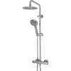 Spey Series 2 Chrome Dual Head Thermostatic Shower Kit | Highlife Bathrooms | Rigid Riser Shower Kits -Bathroom Sales Shop 11136