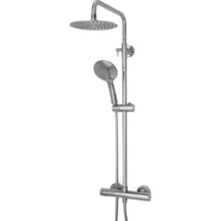 Spey Series 2 Chrome Dual Head Thermostatic Shower Kit | Highlife Bathrooms | Rigid Riser Shower Kits