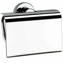 Tecno Project Chrome Toilet Roll Holder With Flap by Origins Living | Stylish Bathroom Accessory