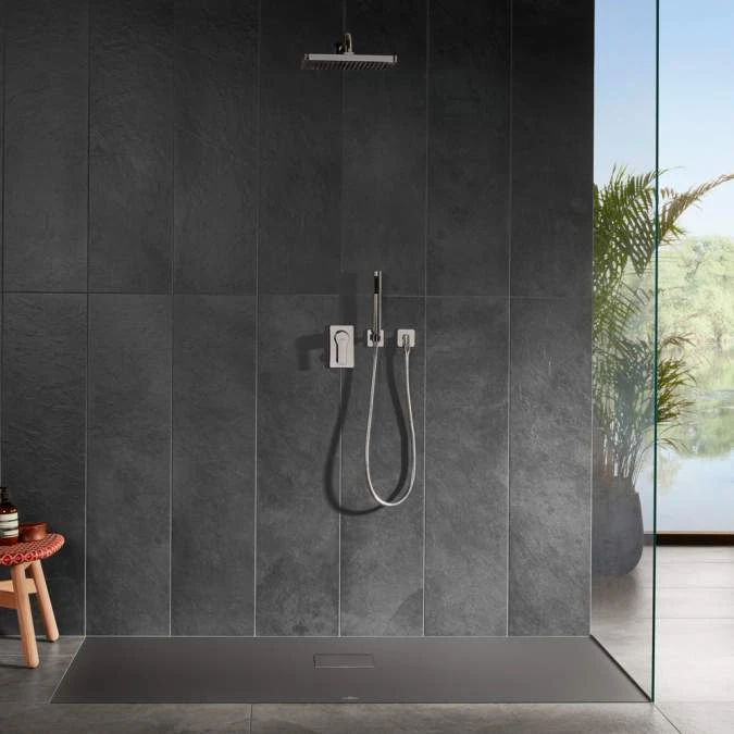 Villeroy & Boch Squaro Infinity Quaryl Shower Tray 900 X 900 - Grey | Square Shower Tray 4 Villeroy & Boch Squaro Infinity Quaryl Shower Tray 900 X 900 - Grey | Square Shower Tray - Image 2