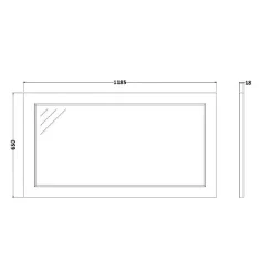 Washington Greige Mirror 1200 - Elegant Bathroom Mirror by RAK Ceramics -Bathroom Sales Shop 1200 tech 1