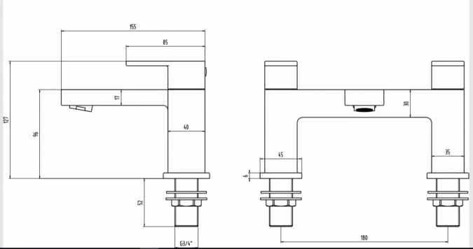 Fife Black Bath Filler Tap - Highlife Bathrooms | Modern Bathroom Taps | Easy Installation 4 Fife Black Bath Filler Tap - Highlife Bathrooms | Modern Bathroom Taps | Easy Installation - Image 2