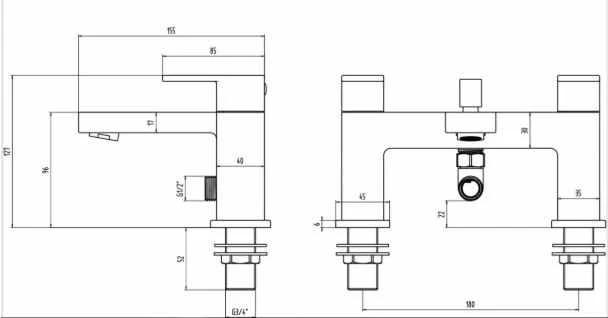 Fife Chrome Bath Shower Mixer Tap | Highlife Bathrooms | Stylish & Durable Bath Taps 4 Fife Chrome Bath Shower Mixer Tap | Highlife Bathrooms | Stylish & Durable Bath Taps - Image 2