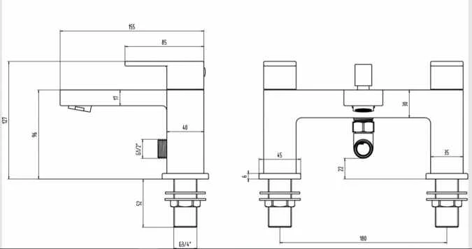 Fife Black Bath Shower Mixer Tap - Highlife Bathrooms | Modern Bathroom Taps 11 Fife Black Bath Shower Mixer Tap - Highlife Bathrooms | Modern Bathroom Taps - Image 9