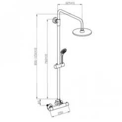 Alliance ASP Dual Head Thermostatic Shower Kit with Rain Head | Premium Rigid Riser Shower Kit -Bathroom Sales Shop 13020 4