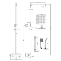 Orkney Series 2 Brushed Brass Square Dual Head Shower Kit - Highlife Bathrooms | Premium Rigid Riser Shower Kit -Bathroom Sales Shop 13126 e1588595641325 570x832 3
