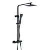 Orkney Series 2 Black Square Dual Head Shower Kit - Highlife Bathrooms | Rigid Riser Shower Kits -Bathroom Sales Shop 13126B