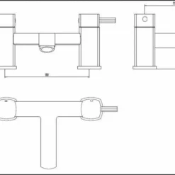 Skye Bath Shower Mixer Tap - Modern Design by Highlife Bathrooms 7 Skye Bath Shower Mixer Tap - Modern Design by Highlife Bathrooms -Bathroom Sales Shop 13421 SKYE BF L 1