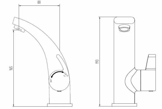 Selkirk Monobloc Basin Mixer Tap with Wastes - Sleek & Modern Design by HighLife Bathrooms 4 Selkirk Monobloc Basin Mixer Tap with Wastes - Sleek & Modern Design by HighLife Bathrooms - Image 2