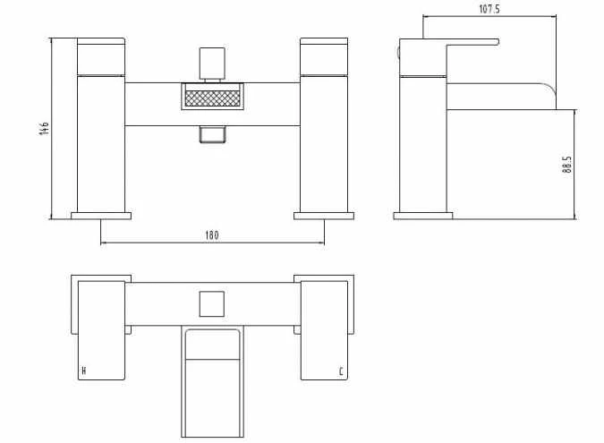Balfron Waterfall Bath Shower Mixer Tap - Highlife Bathrooms | Modern Waterfall Taps 4 Balfron Waterfall Bath Shower Mixer Tap - Highlife Bathrooms | Modern Waterfall Taps - Image 2