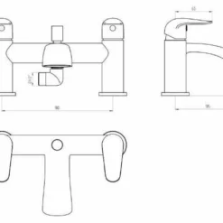 Kingston Deck Mounted Bath Shower Mixer Tap - Highlife Modern Bathroom Tap -Bathroom Sales Shop 17525 tech