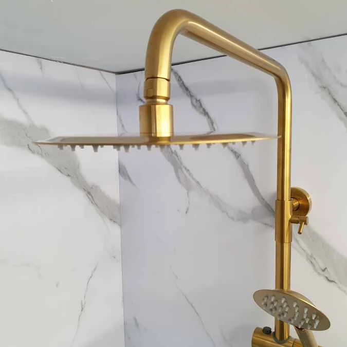 Signature Ripley Brushed Brass Round Thermostatic Dual Head Shower Set - Premium Shower Kit 8 Signature Ripley Brushed Brass Round Thermostatic Dual Head Shower Set - Premium Shower Kit - Image 6