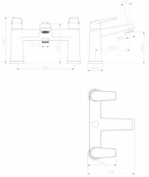 Linton Bath Shower Mixer Tap - Modern Chrome Finish | Highlife Bathrooms 4 Linton Bath Shower Mixer Tap - Modern Chrome Finish | Highlife Bathrooms - Image 2