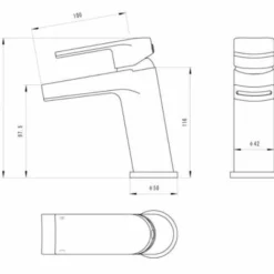 Linn Cloakroom Basin Mixer Tap & Sprung Waste - Stylish & Durable Bathroom Taps -Bathroom Sales Shop 31308 tech 1