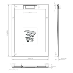 Giorgio Lux Graphite Slate Effect Shower Tray - 1800mm x 800mm with Concealed Waste - Modern Rectangle Design -Bathroom Sales Shop 45 7102 Tech 10