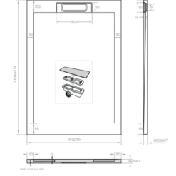 Giorgio Lux Grey Slate Effect Shower Tray 1200 x 1000 with Concealed Waste | Stylish & Durable -Bathroom Sales Shop 45 7103 tech 4
