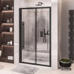 Vantage 2000 Black Sliding Shower Door 1200mm - Easy Clean | Modern Design | Durable & Stylish