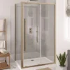 Vantage 2000 Brushed Brass Sliding Shower Door 1200mm - Easy Clean & Stylish Design -Bathroom Sales Shop 49.5003 1
