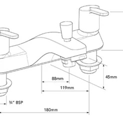 Francis Pegler Araya Modern Bath Shower Mixer Tap | Sleek Design | Easy Installation 5 Francis Pegler Araya Modern Bath Shower Mixer Tap | Sleek Design | Easy Installation -Bathroom Sales Shop 4S1204