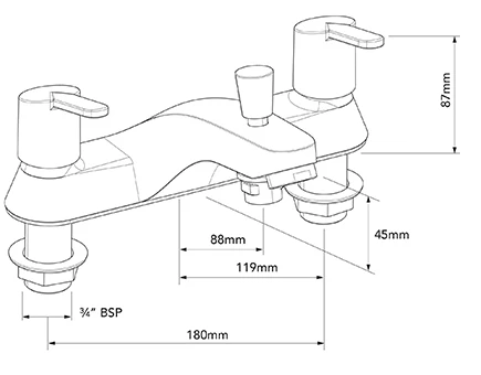 Francis Pegler Araya Modern Bath Shower Mixer Tap | Sleek Design | Easy Installation 4 Francis Pegler Araya Modern Bath Shower Mixer Tap | Sleek Design | Easy Installation - Image 2