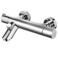 Francis Pegler Haze Wall Mounted Thermostatic Bath Filler Tap & Shower Kit - Premium Wall Mounted Taps