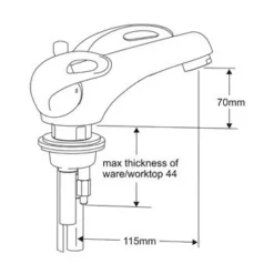 Francis Pegler Izzi Monobloc Twin Handle Basin Mixer Tap - Stylish Bathroom Basin Tap -Bathroom Sales Shop 4g4095 1