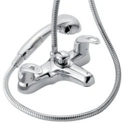 Francis Pegler Izzi Deck Bath Shower Mixer Tap - Chrome Finish - Modern Bathroom Taps