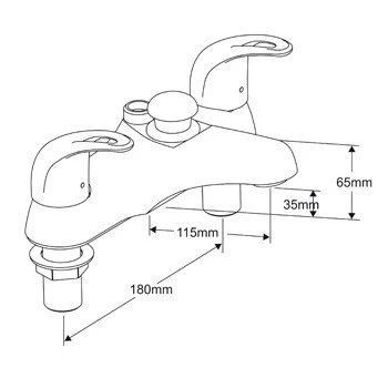 Francis Pegler Izzi Deck Bath Shower Mixer Tap - Chrome Finish - Modern Bathroom Taps 4 Francis Pegler Izzi Deck Bath Shower Mixer Tap - Chrome Finish - Modern Bathroom Taps - Image 2