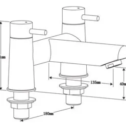Francis Pegler Ebro Leg Bath Filler Tap - Modern Bath Taps for a Stylish Upgrade -Bathroom Sales Shop 4g4124 1
