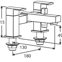 Francis Pegler Manta Bath Shower Mixer Tap - Chrome Finish | Premium Bathroom Tap -Bathroom Sales Shop 4s8005 1