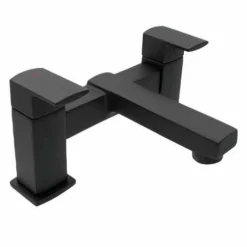 Francis Pegler Manta Matt Black Bath Filler Tap | Modern Bathroom Tap