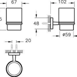 Vitra Q Line Tumbler and Holder 44993 - Modern Bathroom Accessory -Bathroom Sales Shop 501 A44993 2A
