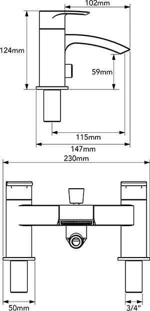 Francis Pegler Lamina Bath Shower Mixer Tap - Modern Bathroom Taps 4 Francis Pegler Lamina Bath Shower Mixer Tap - Modern Bathroom Taps - Image 2