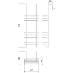 Satina Cubicle Tidy Shower Caddy - Euroshoors 58790 | Space-Saving Bathroom Organiser -Bathroom Sales Shop 587 90 dimension simple web 1280x1280px
