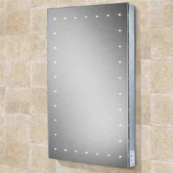 HIB Astral LED Bathroom Mirror with Shaver Socket - 500 x 700mm | Modern Illuminated Bathroom Mirror