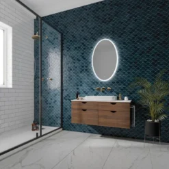 HIB Arena 80 Ambient Oval LED Bathroom Mirror 800 X 500mm - Modern Illuminated Bathroom Mirror -Bathroom Sales Shop 79530800 rubberduck