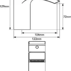 Francis Pegler Lamina Mini Monobloc Basin Mixer Tap - Modern Bathroom Tap with Chrome Finish 5 Francis Pegler Lamina Mini Monobloc Basin Mixer Tap - Modern Bathroom Tap with Chrome Finish -Bathroom Sales Shop 84671289 4K9002 Lamina Mini Mono Basin Dimensions