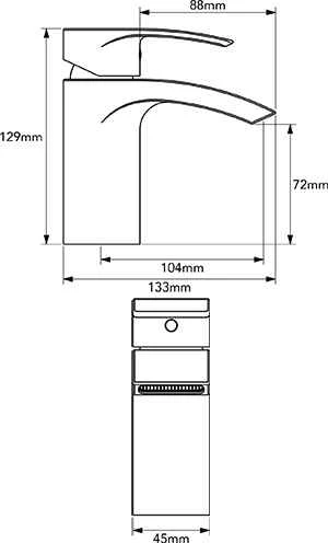 Francis Pegler Lamina Mini Monobloc Basin Mixer Tap - Modern Bathroom Tap with Chrome Finish 4 Francis Pegler Lamina Mini Monobloc Basin Mixer Tap - Modern Bathroom Tap with Chrome Finish - Image 2