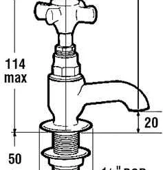 Francis Sequel Traditional Short Nose Basin Pillar Taps - Classic Style -Bathroom Sales Shop 87032939 Sequel 477030 DIM