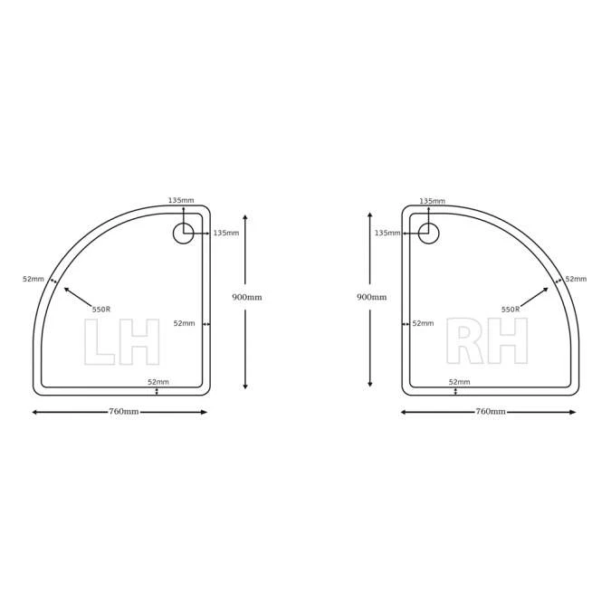 Roman Offset Quadrant Shower Tray - 900 x 760mm | Durable & Stylish Showering Solution 4 Roman Offset Quadrant Shower Tray - 900 x 760mm | Durable & Stylish Showering Solution - Image 2