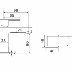 Niagara Edgeware Monobloc Basin Mixer Tap - Modern Bathroom Tap -Bathroom Sales Shop 9026 tech