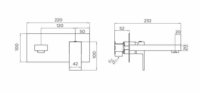 Niagara Edgeware Wall Mounted Basin Mixer Tap - Modern Chrome Finish 4 Niagara Edgeware Wall Mounted Basin Mixer Tap - Modern Chrome Finish - Image 2