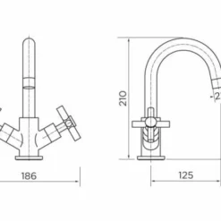 Niagara Finchley Monobloc Basin Mixer Tap with Waste - Modern Chrome Design -Bathroom Sales Shop 9034 tech