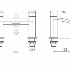 Niagara Pimlico Bath Shower Mixer Tap - Modern Chrome Bathroom Tap -Bathroom Sales Shop 9045 tech