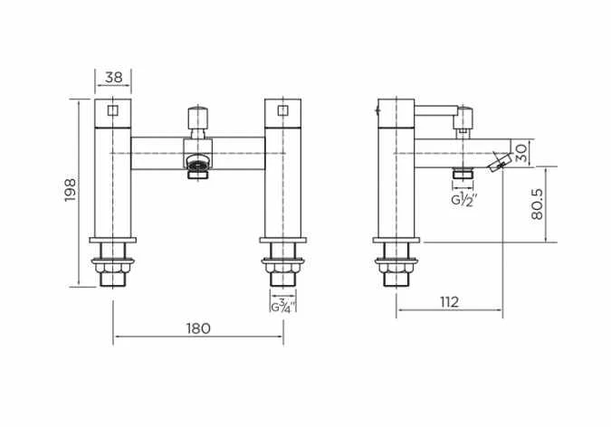 Niagara Finsbury Bath Shower Mixer Tap - Modern Chrome Finish Bathroom Tap 4 Niagara Finsbury Bath Shower Mixer Tap - Modern Chrome Finish Bathroom Tap - Image 2