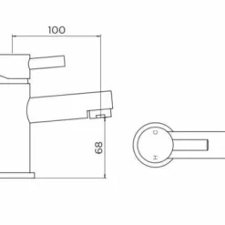 Niagara Harrow Mini Mono Basin Mixer Tap - Chrome Finish, Modern Design -Bathroom Sales Shop 9089 tech