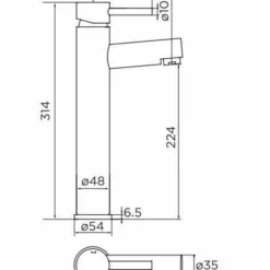 Niagara Harrow Tall Mono Basin Mixer Tap - Modern Elegance for Your Bathroom -Bathroom Sales Shop 9091 tech