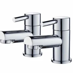 Niagara Harrow Bath Pillar Taps - Chrome Finish, Traditional Design, Durable Bathroom Taps
