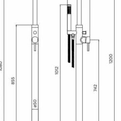 Niagara Harrow Freestanding Bath Shower Mixer Tap - Modern Bathroom Taps -Bathroom Sales Shop 9096 tech